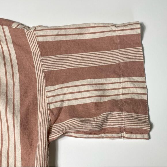 Girl With Curves Linen Blend Striped Casual Beachy Midi Dress Women's Size 1XP - Picture 6 of 16